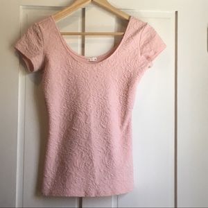 Garage Pink Scoop Neck Textured Top